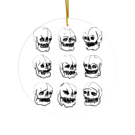 Skeleton head reactions and feelings Ceramic Ornaments
