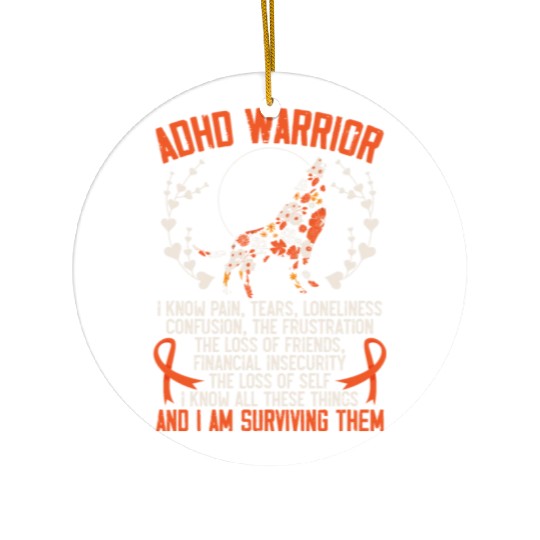 ADHD Warrior Embrace Neurodiversity ADHD Awareness Ceramic Ornaments