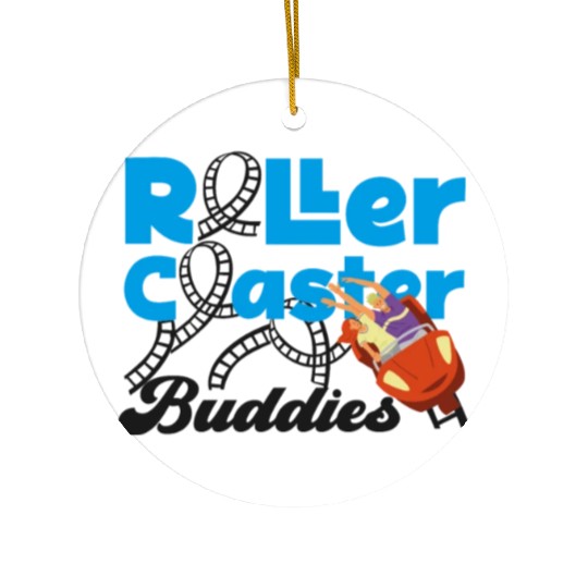 Roller Coaster Friends Besties Ceramic Ornaments
