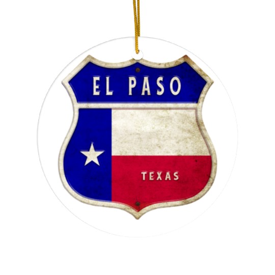 El Paso Texas crest flags design Ceramic Ornaments