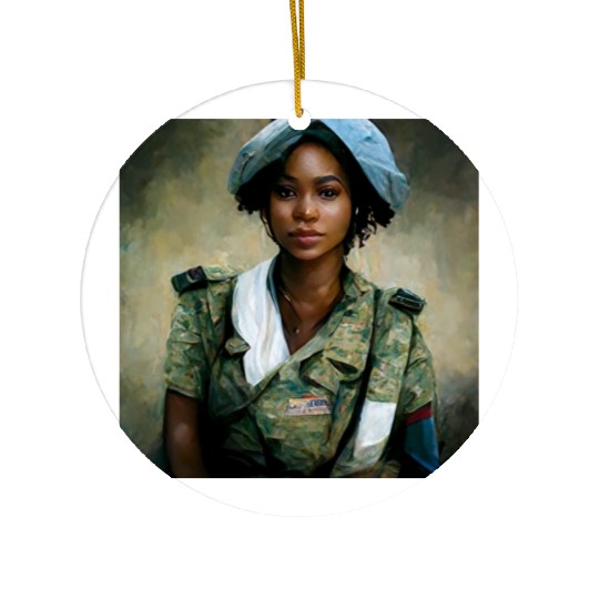 Beautiful US army combat medic painting Ceramic Ornaments