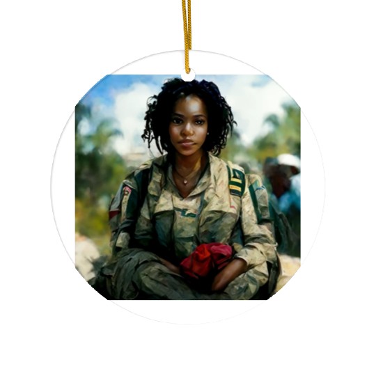 Beautiful US army combat medic painting Ceramic Ornaments