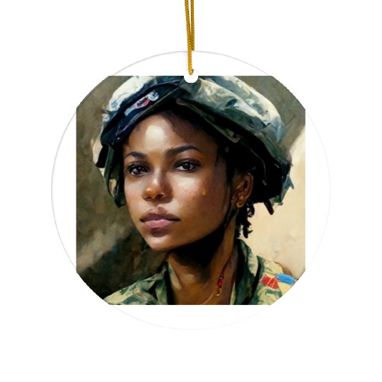 Beautiful US army combat medic painting Ceramic Ornaments