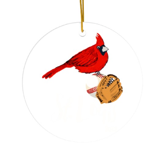 Saint Louis Red Cardinal 2019 Bird Player Ceramic Ornaments