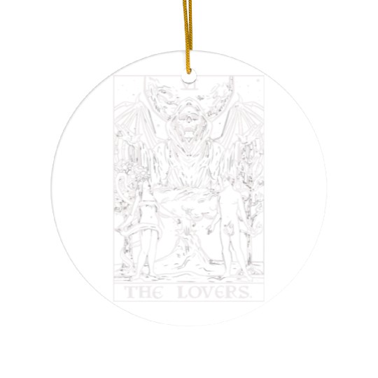 The Lovers Tarot Card Halloween Grim Reaper Gothic Ceramic Ornaments