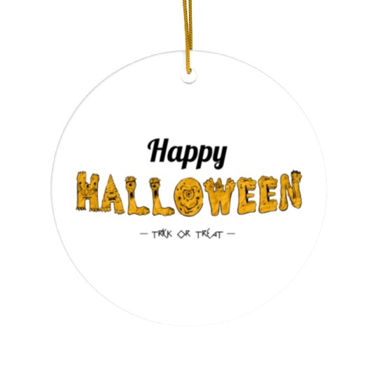 Happy Halloween Monster trick or treat Ceramic Ornaments