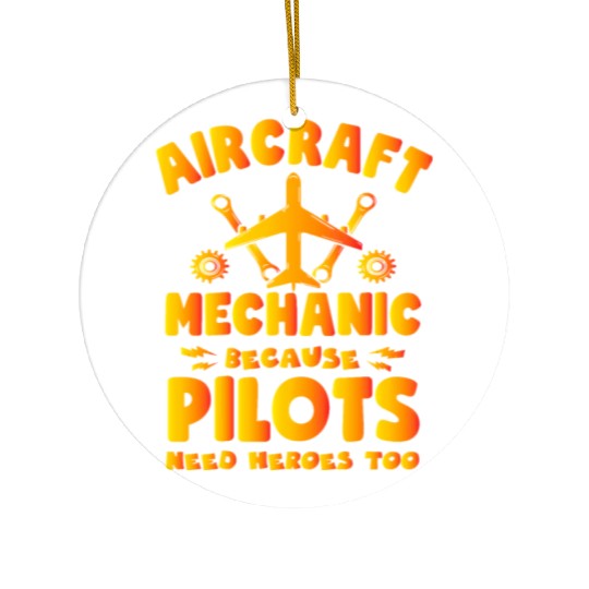 Funny Plane Aircraft Mechanic Maintenance Engineer Ceramic Ornaments