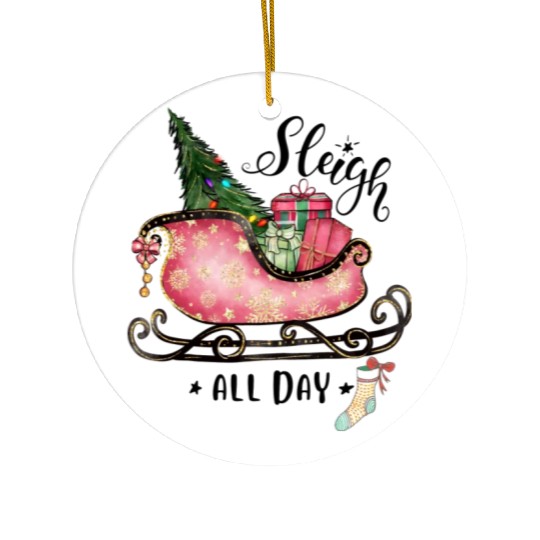 Sleigh All Day Ceramic Ornaments