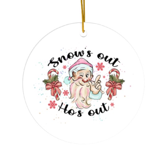 Snow Out Santa Ho Ho Ho Ceramic Ornaments