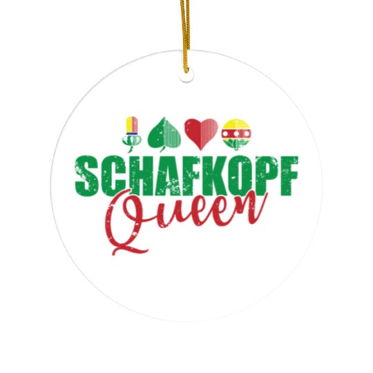 Schafkopf Queen Card Game playing Card Ceramic Ornaments