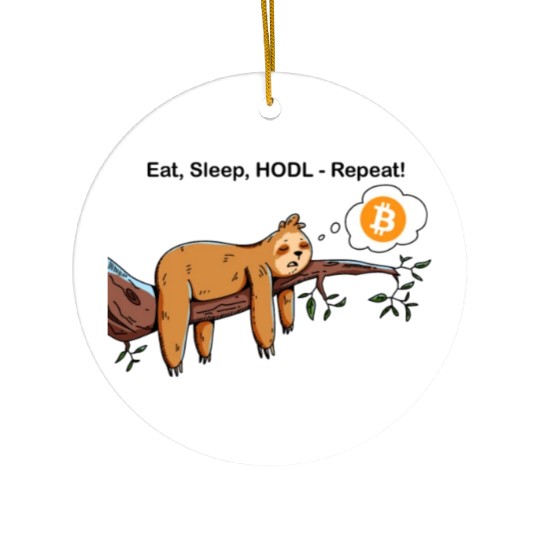 Bitcoin Sloth BTC Crypto Day Trader Hodl Design Ceramic Ornaments