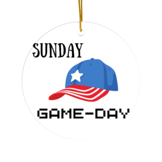 GAME Day Sunday Cute on Holiday Ceramic Ornaments