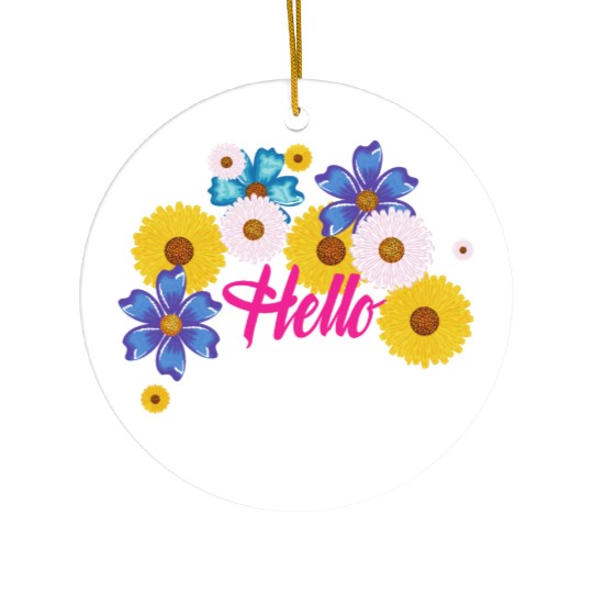 hello /spring Ceramic Ornaments