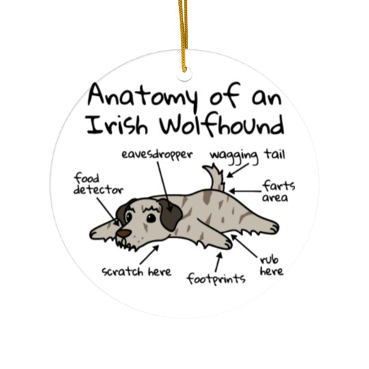Anatomy Of A Irish Wolfhound Ceramic Ornaments