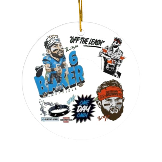 baker mayfield Ceramic Ornaments