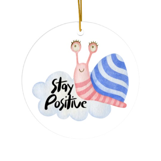 Stay Positive - Colorful Snail Ceramic Ornaments