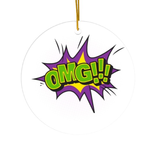 Comic Style OMG Expression Design Ceramic Ornaments