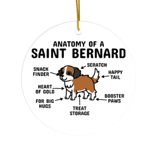 Anatomy Of A Saint Bernard Ceramic Ornaments