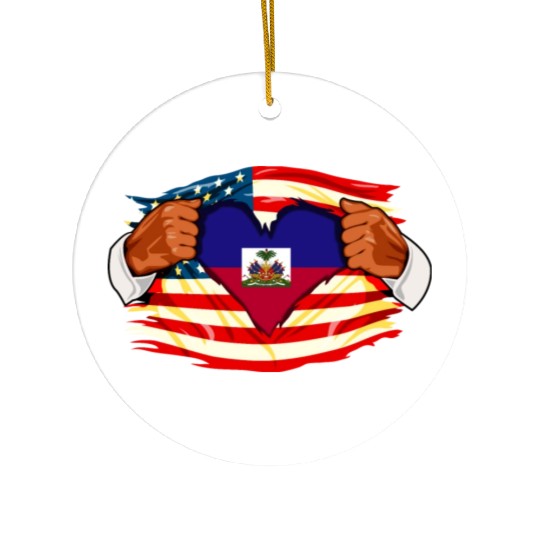 Haitians Who Live in America Haiti Flag Ceramic Ornaments