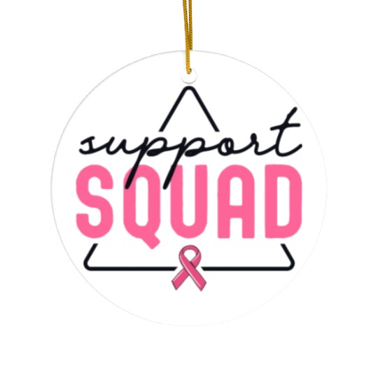 Breast Cancer Support Squad Matching Family Ceramic Ornaments