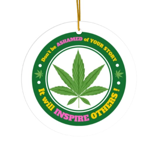 Drug Addiction Recovery AA Sober Sobriety Cannabis Ceramic Ornaments