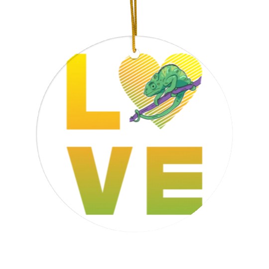 Chameleon Love Ceramic Ornaments