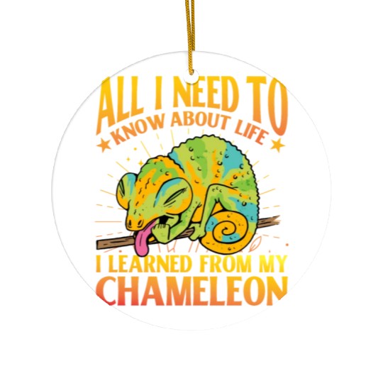 All I need to know about life Chameleon Ceramic Ornaments