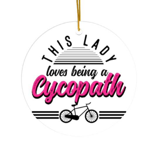 Funny Lady Cycling Riders Cyclist Bicycle Ceramic Ornaments