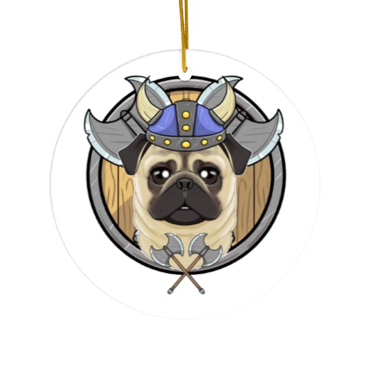 Pug I Valhalla I Viking Ceramic Ornaments
