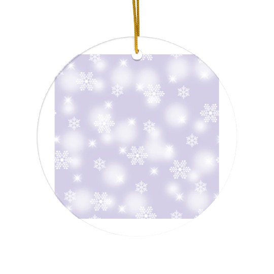 Lavender Snowflakes Pattern Ceramic Ornaments