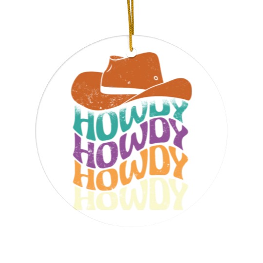 Howdy hippie style Ceramic Ornaments