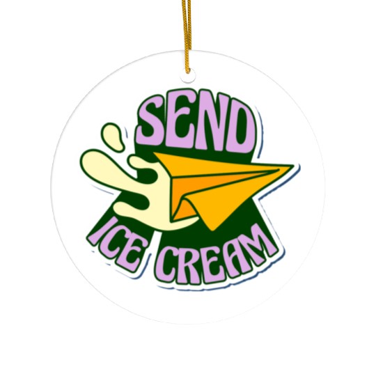 send ice cream Ceramic Ornaments