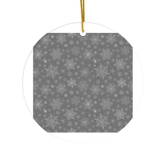 Grey Snowflakes Pattern Ceramic Ornaments