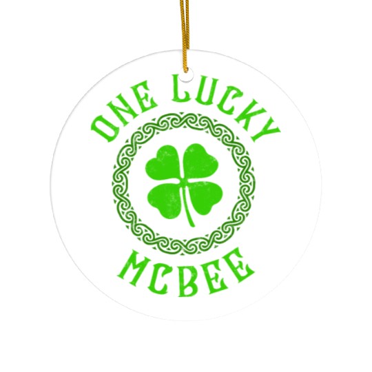 One Lucky McBee Irish Family Four Leaf Clover Ceramic Ornaments