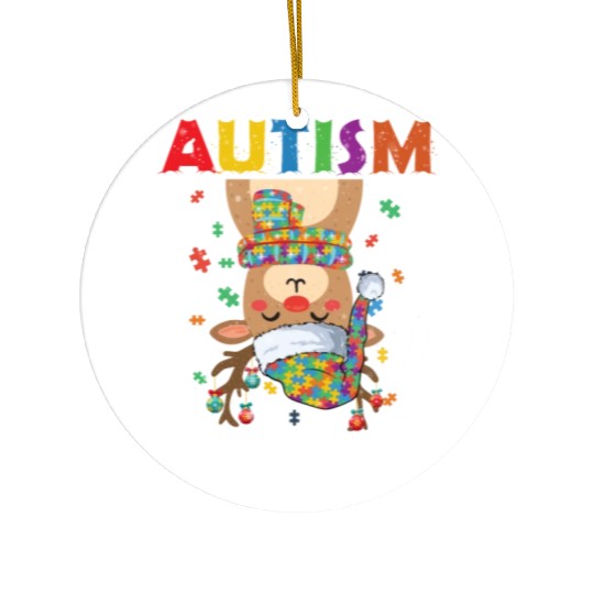 Autism Rudolph Deer Christmas Ceramic Ornaments