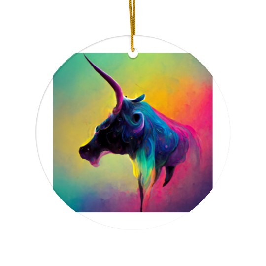 Colorful Unicorn Cow Ceramic Ornaments