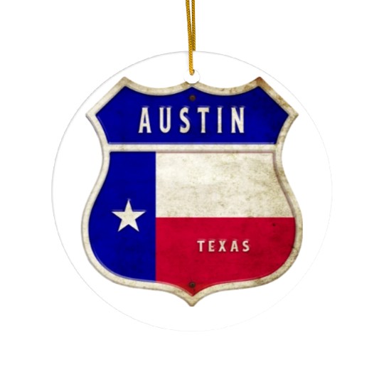Austin Texas crest flags design Ceramic Ornaments