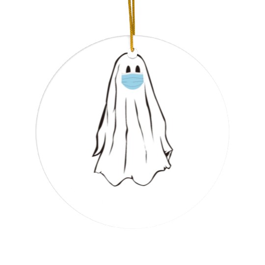 Groovy Ghost Skateboard Lazy Halloween Ceramic Ornaments