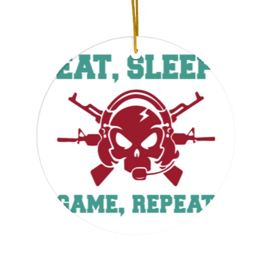 Eat Sleep Game Repeat | Video Game Console Gaming Ceramic Ornaments