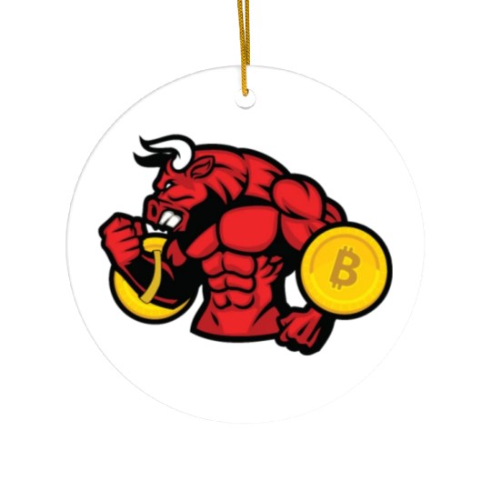 Bitcoin lover Bull BTC logo Crypto lover Hodl Ceramic Ornaments