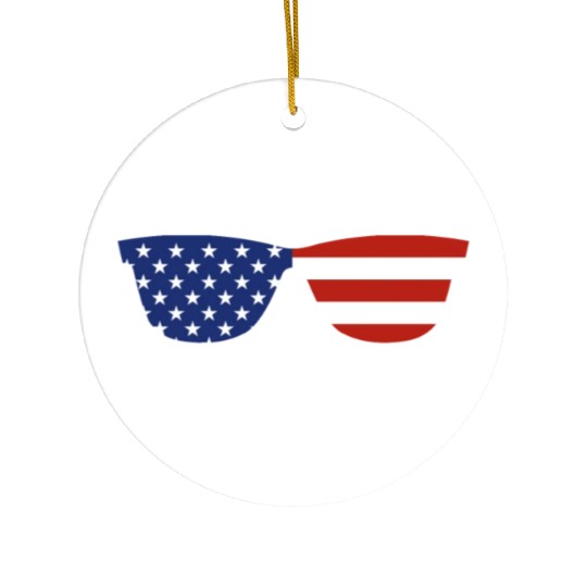 Columbus Day Glasses America Ceramic Ornaments
