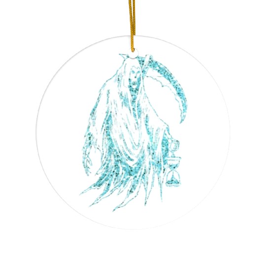 Funny Haloween Green Grim Reaper Costume Ceramic Ornaments