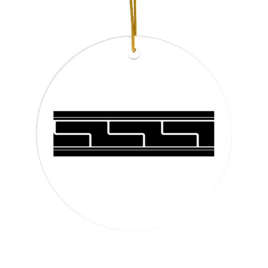 Aztec Tribal Tile Edge Pattern Design Ceramic Ornaments