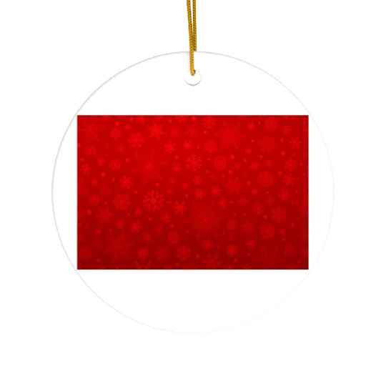 Abstract Red Snowflakes Pattern Ceramic Ornaments
