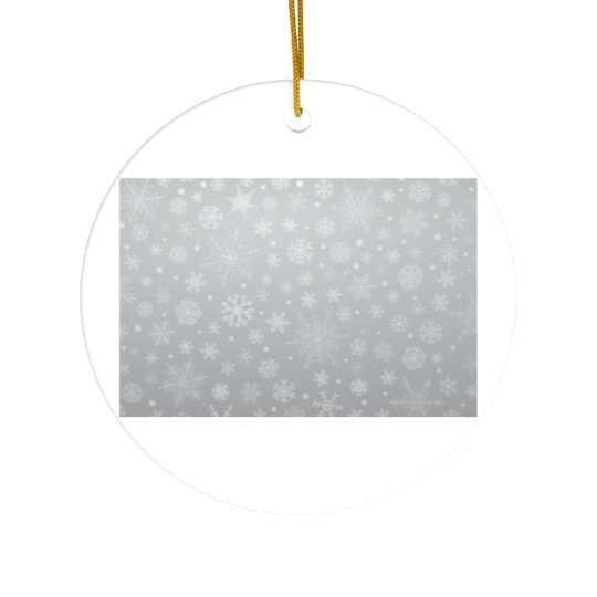 Abstract Grey Snowflakes Pattern Ceramic Ornaments
