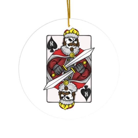 Poker Player King Poker Card Skeleton Gambler Ceramic Ornaments