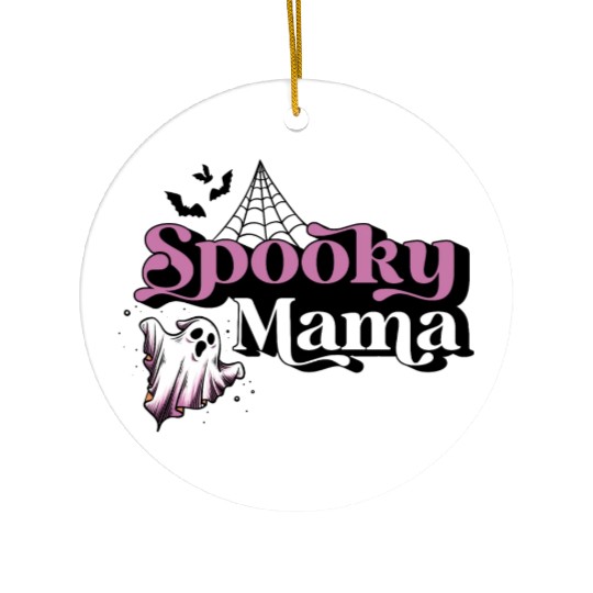 Spooky Mama Halloween Ghost Ceramic Ornaments