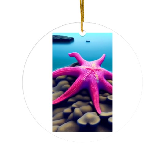 Pink starfish Ceramic Ornaments