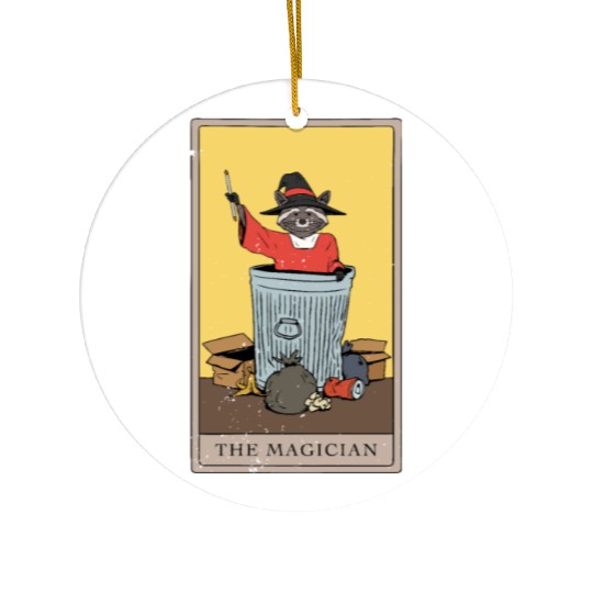 raccoon Magician Tarot Card Ceramic Ornaments