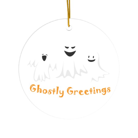 Ghostly Greetings, Halloween Ghostly Greetings Ceramic Ornaments